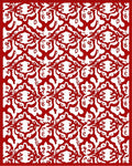 Bold Red Interlocking Scrollwork Rug