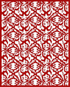 Bold Red Interlocking Scrollwork Rug