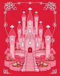Enchanting Pink Castle Garden Frame Rug
