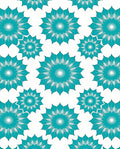 Teal Burst Floral Arrangement Rug