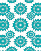 Teal Burst Floral Arrangement Rug