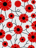 Vibrant Red Floral Vine Rug
