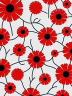 Vibrant Red Floral Vine Rug