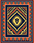 Bold Orange Navy Geometric Medallion Rug