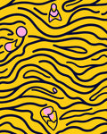 Bold Yellow Tiger Stripe Abstract Rug