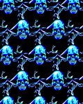 Electric Blue Skull Branches Rug