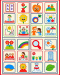 Childrens Playful Educational Images Collage Rug