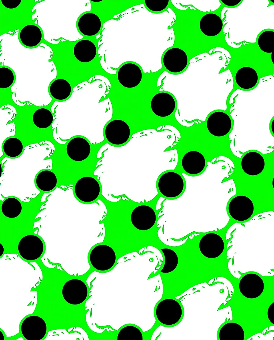 Bright Lime Green Polka Dot Dove Rug