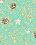Coastal Coral Starfish Swirls Rug