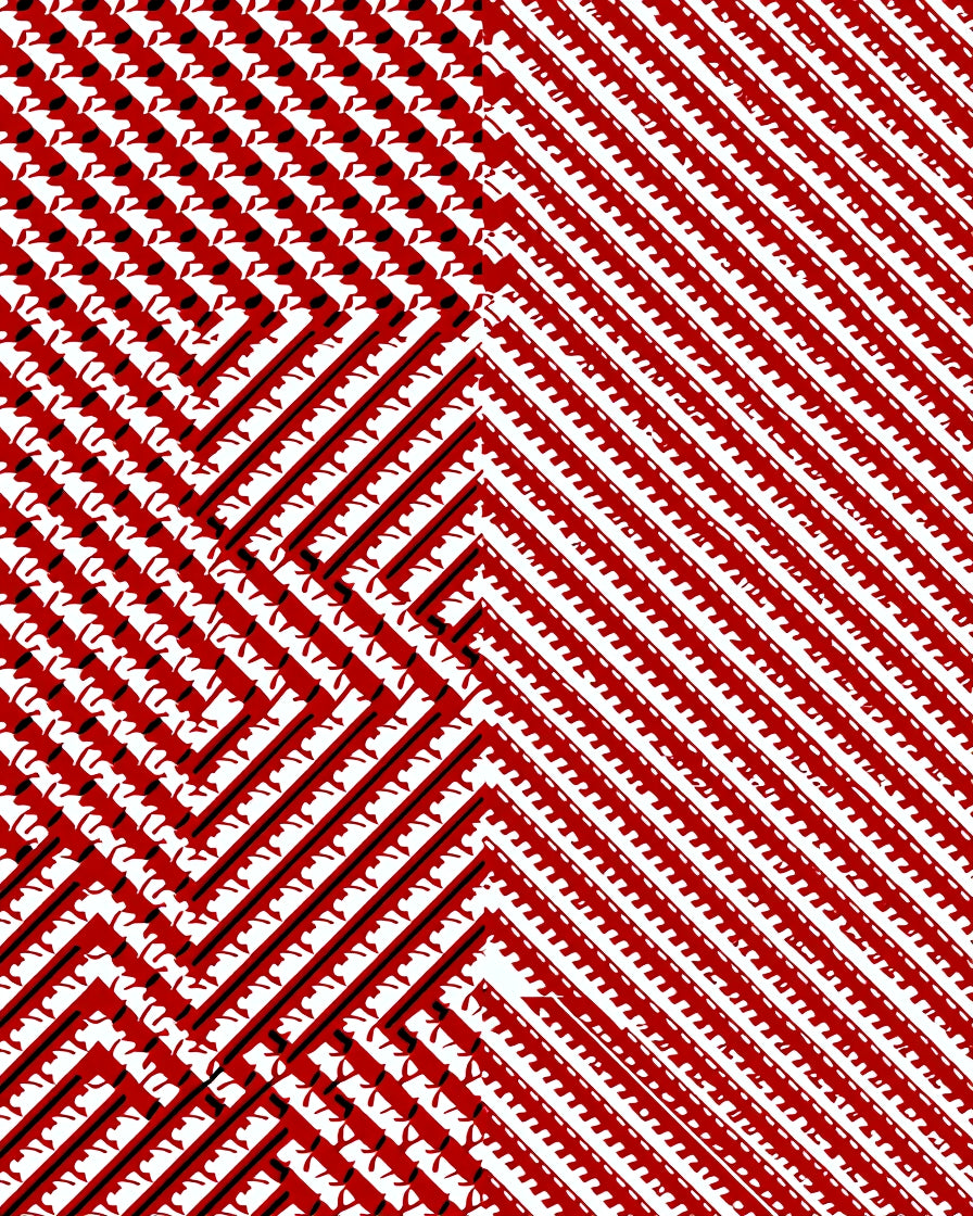 Red And White Diagonal Stripe Rug