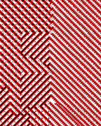 Red And White Diagonal Stripe Rug
