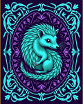 Turquoise Hedgehog Amidst Floral Mandala Rug