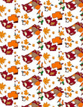 Folkloric Orange Red Autumn Character Rug