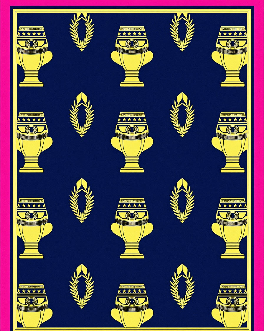 Golden Trophy Laurel Navy Rug