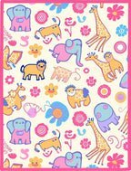 Playful Cartoon Animal Safari Adventure Rug