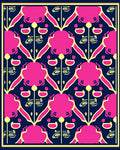 Vibrant Fuchsia Geometric Medallion Rug