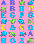 Whimsical Ocean Alphabet Creatures Pink Rug