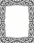 Black Floral Scrollwork Frame Rug