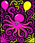 Bold Pink Octopus Balloon Festivity Rug