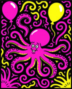 Bold Pink Octopus Balloon Festivity Rug