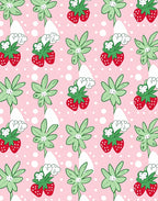 Sweet Strawberry Garden Cute Frogs Rug