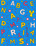 Playful Alphabet Confetti Blue Rug