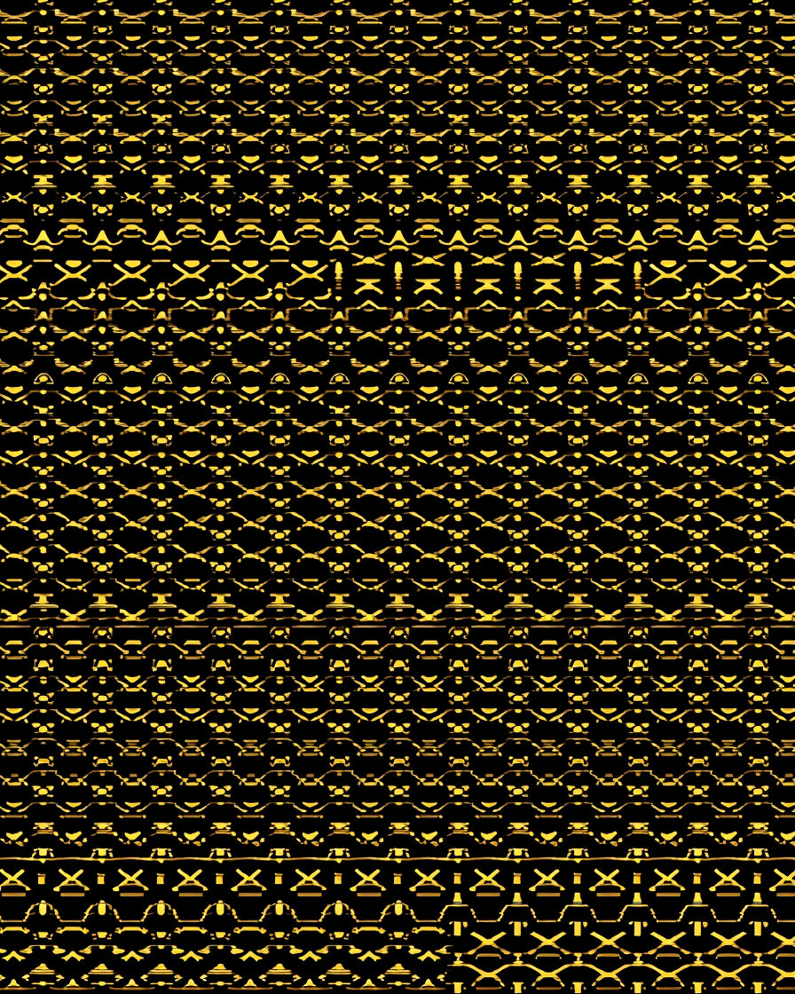 Ornate Gold Geometric Chain Link Rug
