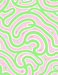 Pastel Swirls Green Pink Flow Rug