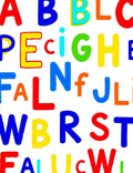 Playful Multicolor Alphabet Letter Collage Rug