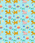 Playful Yellow Animals Alphabet Collage Rug