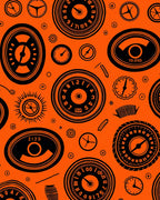 Retro Dial Meter Collage Rug