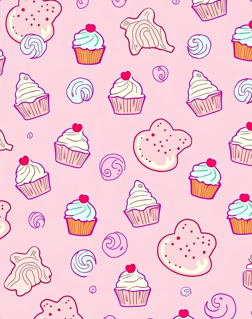 Sweet Pink Cupcake Swirl Rug