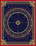 Celestial Navy Gold Star Compass Rug
