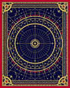 Celestial Navy Gold Star Compass Rug