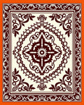 Deep Burgundy Ornamental Floral Medallion Rug