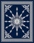 Deep Blue Starburst Floral Medallion Rug