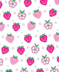 Pink Strawberry Flower Repeating Pattern Rug