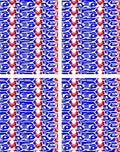 Bold Red Blue Tribal Stripes Rug