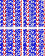 Bold Red Blue Tribal Stripes Rug