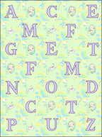 Pastel Alphabet Collage Abstract Rug