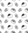 Whimsical Gray Blob Organic Scattered Rug