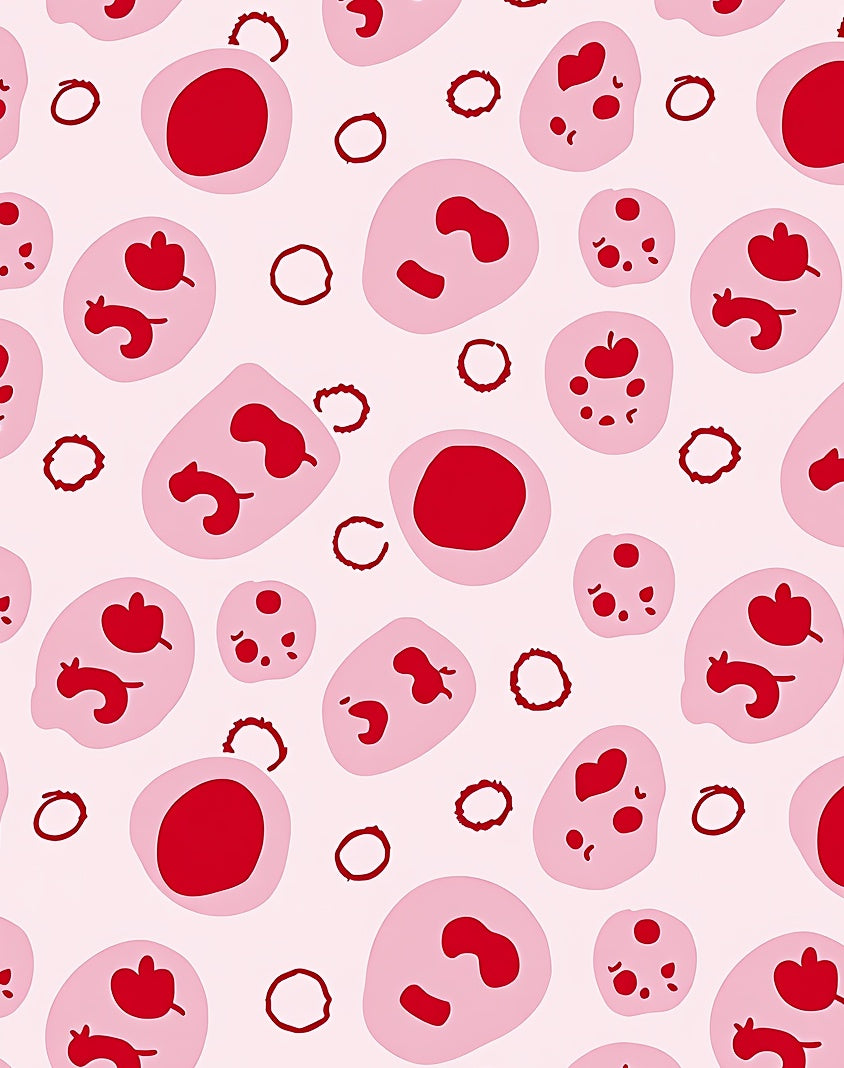 Pink Red Cell Cluster Rug