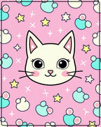 Cute Pink Cat Stars Magical Creatures Rug