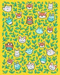 Whimsical creature garden yellow Rug