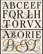 Elegant Black Gold Calligraphy Alphabet Rug