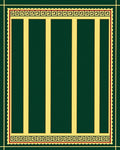 Dark Green and Gold Vertical Stripes Rug