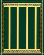 Dark Green and Gold Vertical Stripes Rug
