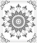Monochromatic Floral Medallion Border Rug
