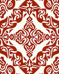 Terracotta Scrolls Damask Rug