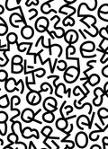 Black White Abstract Typographic Collage Rug